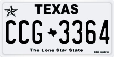 TX license plate CCG3364