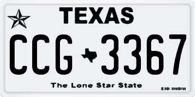 TX license plate CCG3367