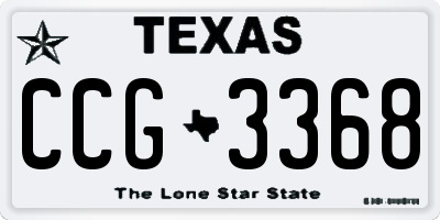 TX license plate CCG3368