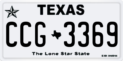 TX license plate CCG3369