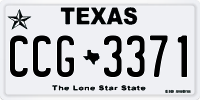 TX license plate CCG3371