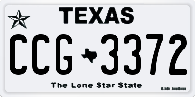 TX license plate CCG3372