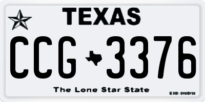 TX license plate CCG3376