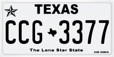 TX license plate CCG3377
