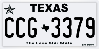 TX license plate CCG3379