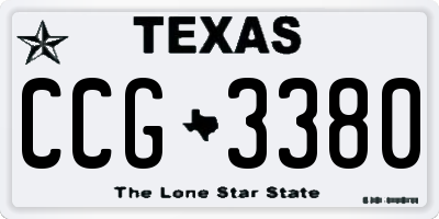 TX license plate CCG3380