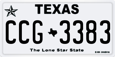 TX license plate CCG3383