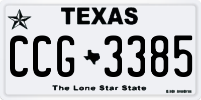 TX license plate CCG3385