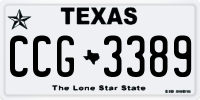 TX license plate CCG3389