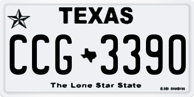 TX license plate CCG3390