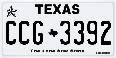 TX license plate CCG3392