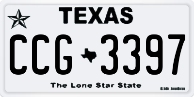 TX license plate CCG3397