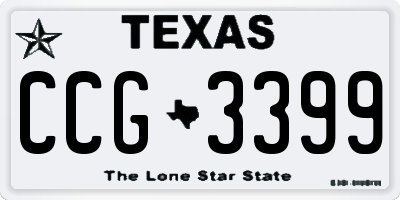 TX license plate CCG3399