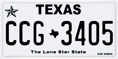 TX license plate CCG3405