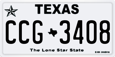 TX license plate CCG3408