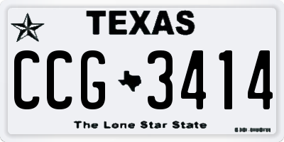 TX license plate CCG3414
