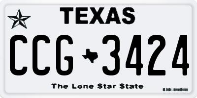 TX license plate CCG3424