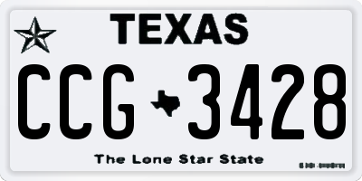 TX license plate CCG3428
