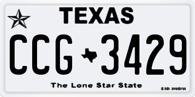 TX license plate CCG3429