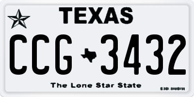 TX license plate CCG3432