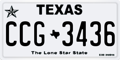 TX license plate CCG3436