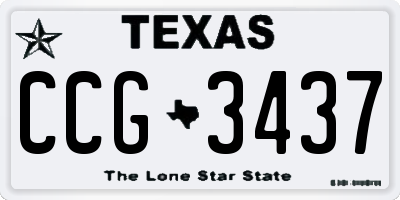 TX license plate CCG3437