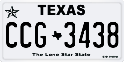 TX license plate CCG3438