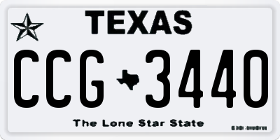 TX license plate CCG3440
