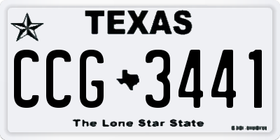 TX license plate CCG3441