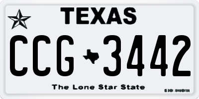 TX license plate CCG3442