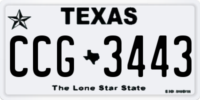 TX license plate CCG3443