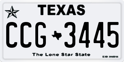 TX license plate CCG3445