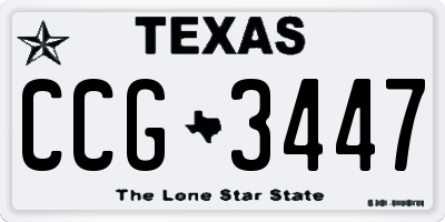 TX license plate CCG3447