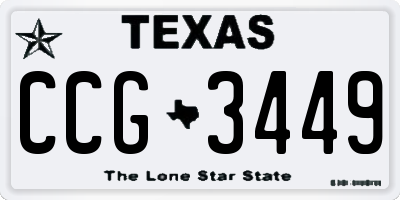TX license plate CCG3449