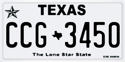 TX license plate CCG3450
