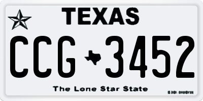 TX license plate CCG3452