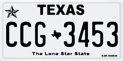 TX license plate CCG3453