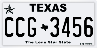 TX license plate CCG3456