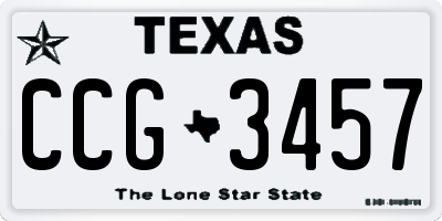 TX license plate CCG3457