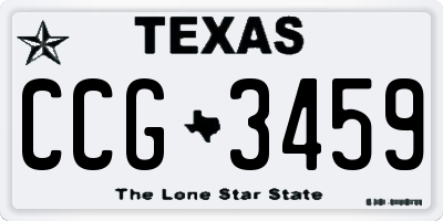 TX license plate CCG3459
