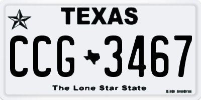 TX license plate CCG3467