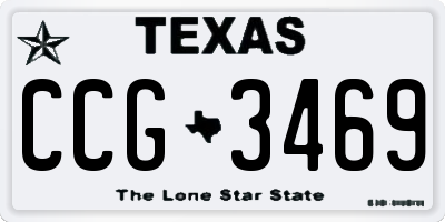 TX license plate CCG3469
