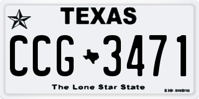 TX license plate CCG3471