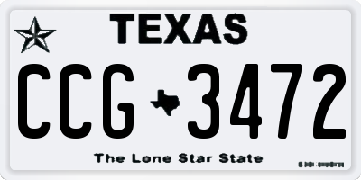 TX license plate CCG3472
