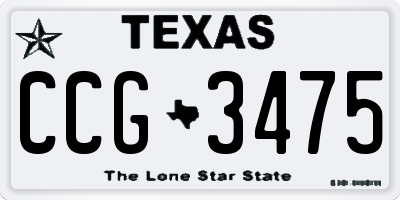 TX license plate CCG3475