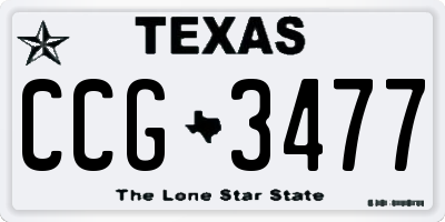 TX license plate CCG3477