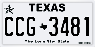 TX license plate CCG3481
