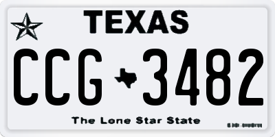 TX license plate CCG3482