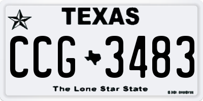 TX license plate CCG3483