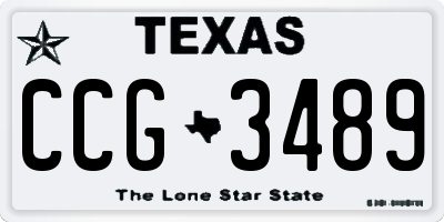 TX license plate CCG3489